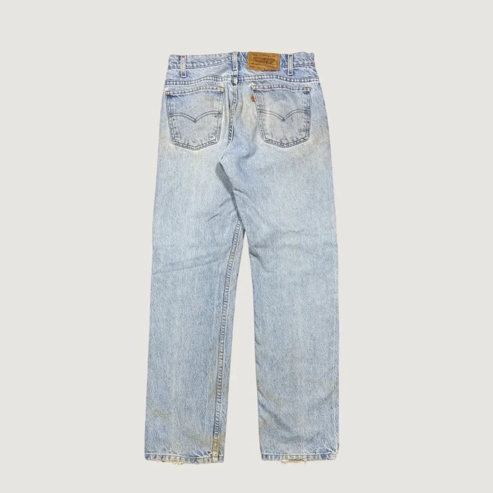 Vintage Levis 505 Regular Fit Straight Leg Jeans Orange Tab Light Wash 30x30